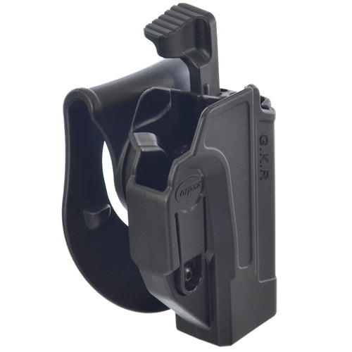 Fastest and most Secure Orpaz S&W M&P Thumb Release MOLLE Holster 360 Rotation With Tension Adjustment Screw