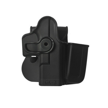 Secure and Fast IMI Polymer Retention Holster with Integrated Magazine Pouch for Glock  Gen 4 Compatible